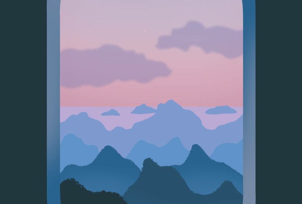 Illustration Montagnes vues par un hublot